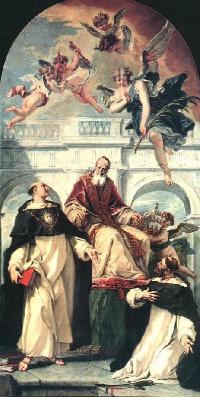 RICCI, Sebastiano St Pius, St Thomas of Aquino and St Peter Martyr Sweden oil painting art
